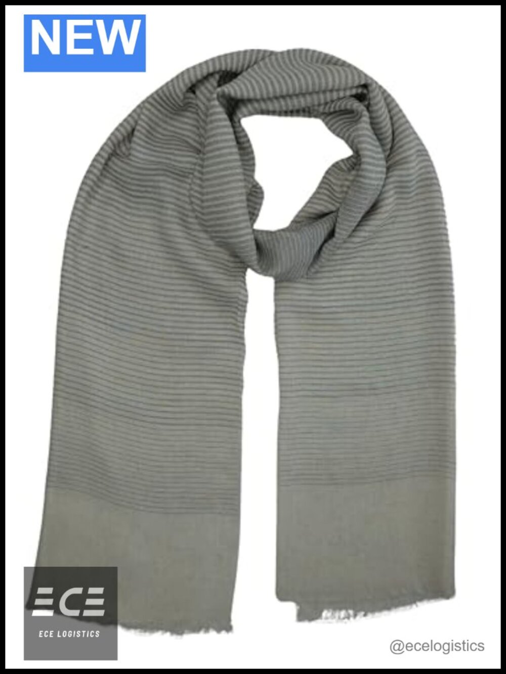100% Organic Cotton Handwoven Striped Shawl Lightweight Wrap Scarf